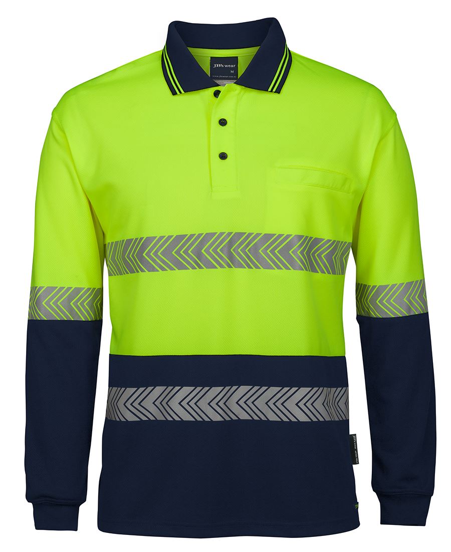 JB's Hi Vis L/S Segmented Tape Polo | 6HLST