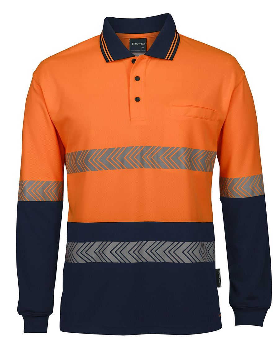 JB's Hi Vis L/S Segmented Tape Polo | 6HLST