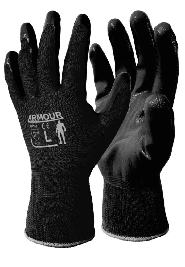 Armour Flat Nitrile Open Back Glove | NIBLOB | Pack of 12