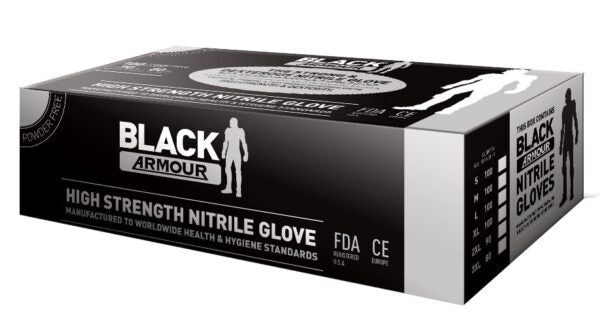 Black Armour Nitrile Disposable Glove | DGBA | Box of 100