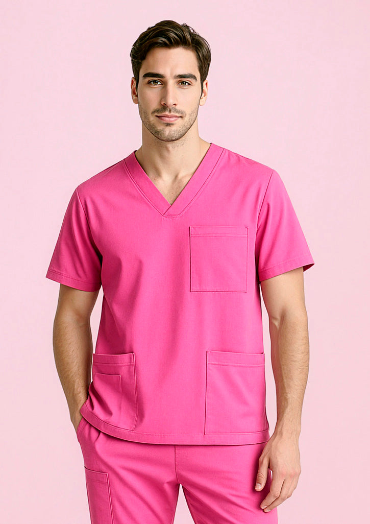 Unisex Pink V-Neck Scrub Top CST250US