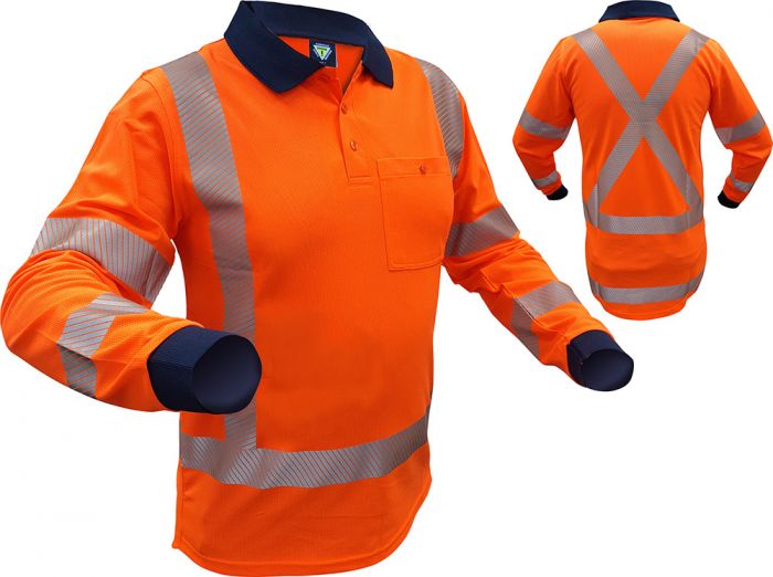 ttmc hi vis long sleeve polo