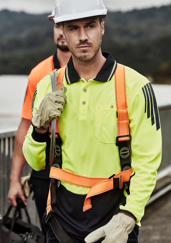 Syzmik | Mens Hi Vis Flux Long Sleeve Polo | ZH310