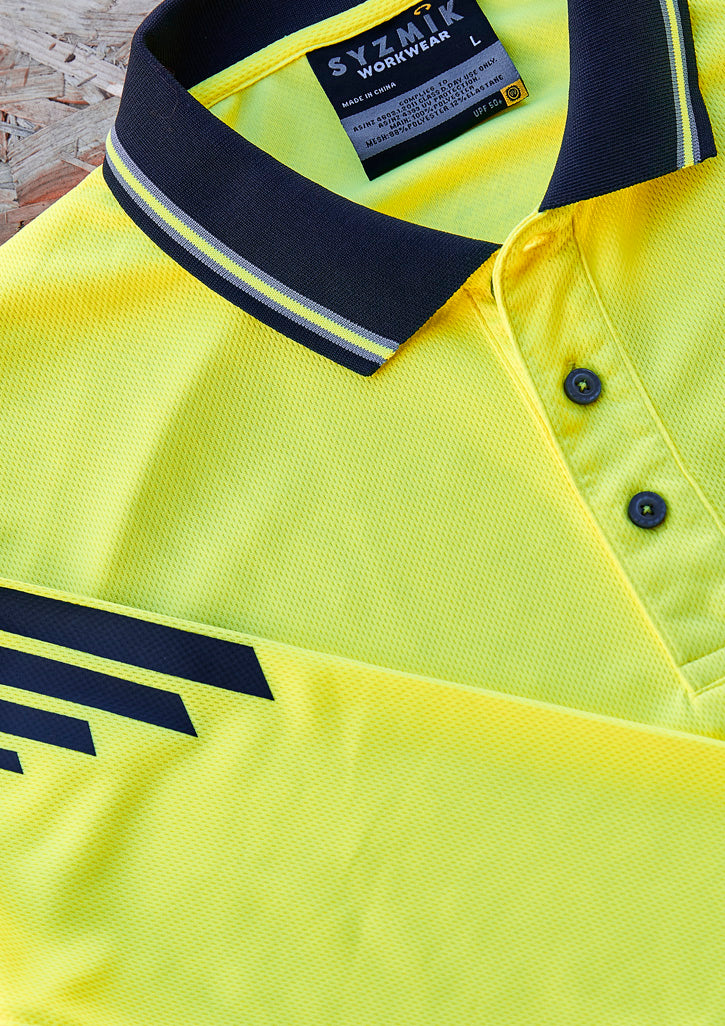 Syzmik | Mens Hi Vis Flux Long Sleeve Polo | ZH310