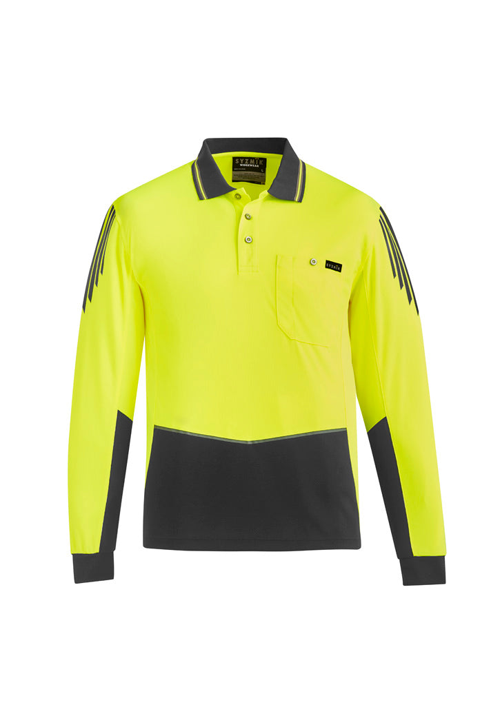 Syzmik | Mens Hi Vis Flux Long Sleeve Polo | ZH310