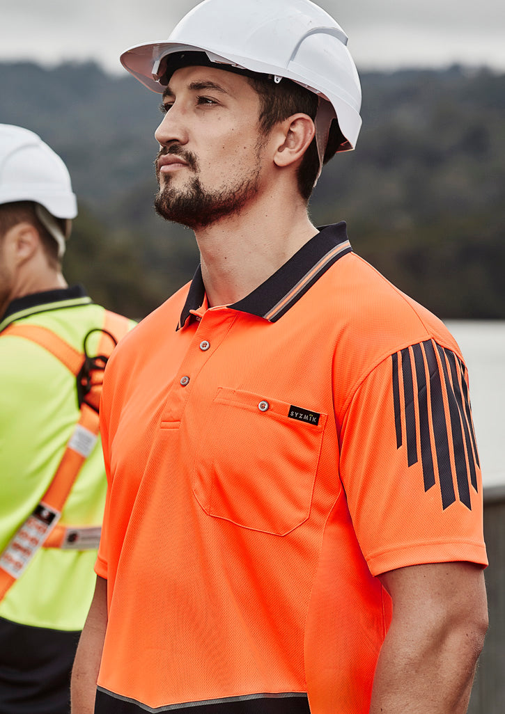 Syzmik | Mens Hi Vis Flux Short Sleeve Polo | ZH315