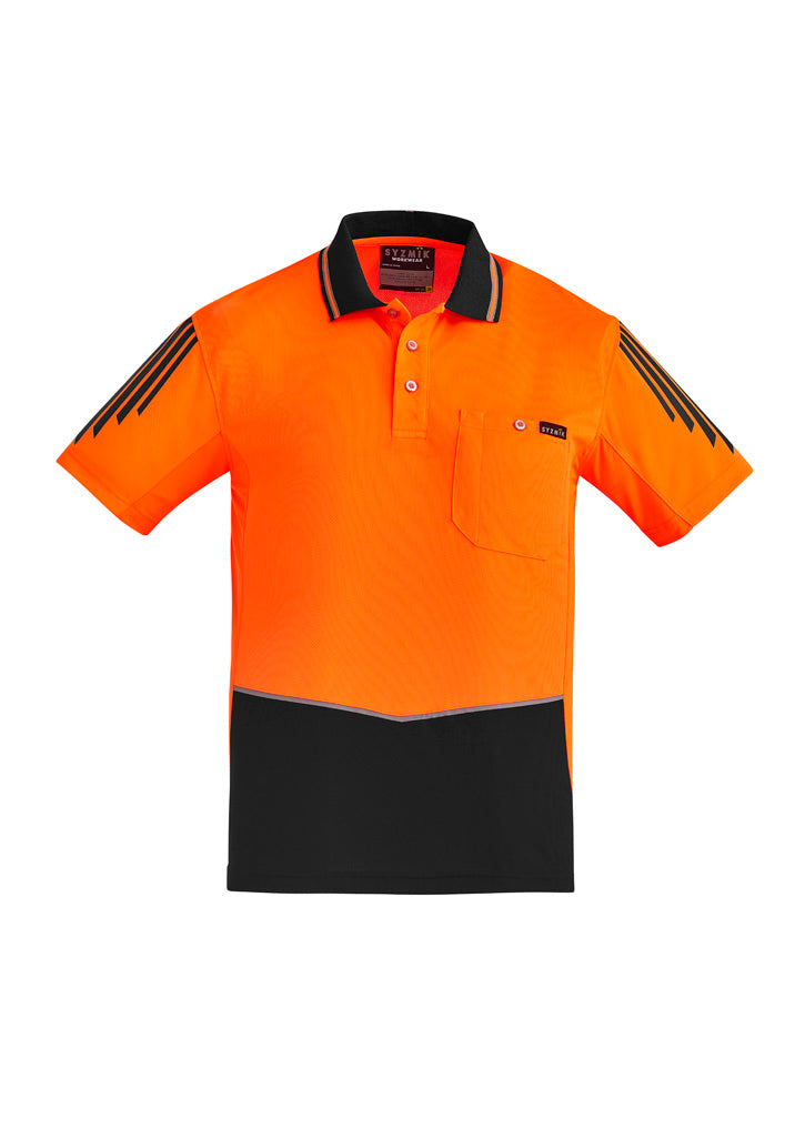 Syzmik | Mens Hi Vis Flux Short Sleeve Polo | ZH315
