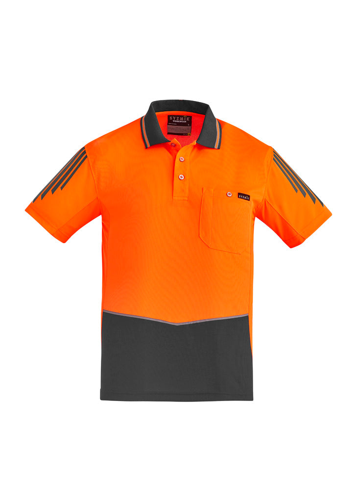 Syzmik | Mens Hi Vis Flux Short Sleeve Polo | ZH315