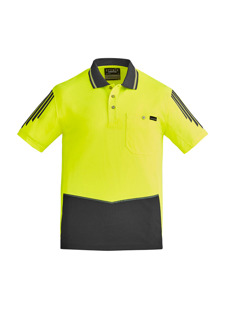 Syzmik | Mens Hi Vis Flux Short Sleeve Polo | ZH315