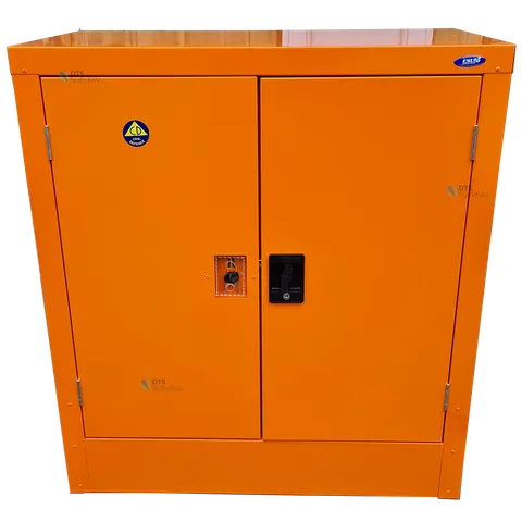 Civil Defence Empty Orange Cabinet | 1M Tall, 1000 H, 900 W, 460 D CM