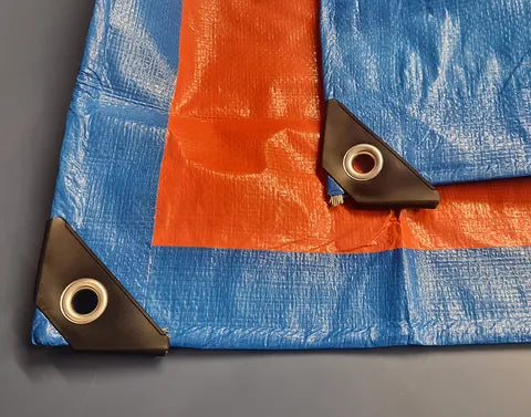 3m x 4m Tarpaulin for Emergency Shelter (Red on other side for visibility)