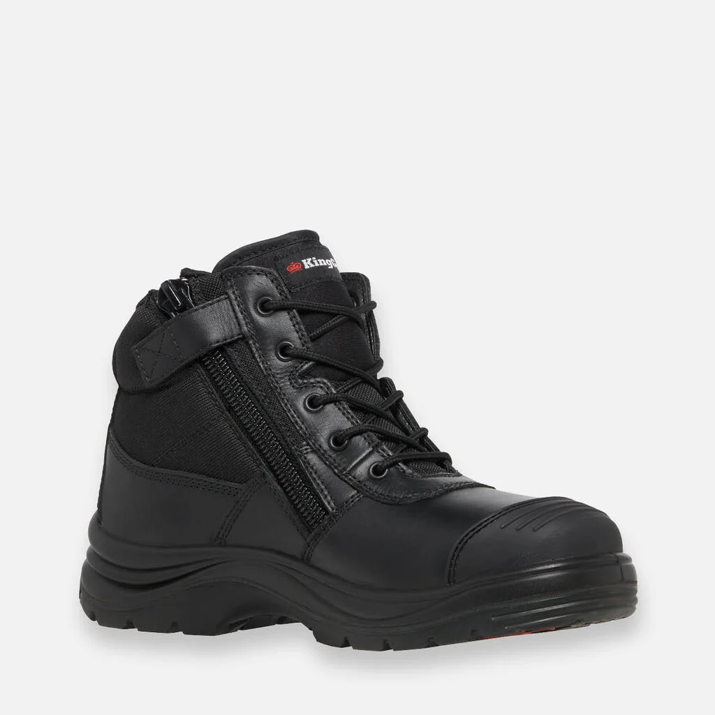 King Gee Tradie Zip Lace Steel Cap Safety Work Boots 