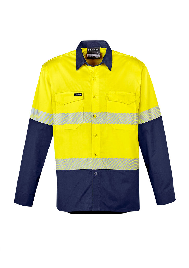 Syzmik | Mens Rugged Cooling Hi Vis Segmented Tape Long Sleeve Shirt | ZW229