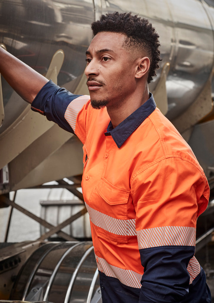 Syzmik | Mens Rugged Cooling Hi Vis Segmented Tape Long Sleeve Shirt | ZW229