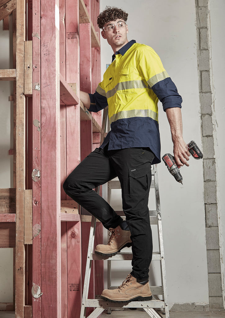 Syzmik | Mens Rugged Cooling Hi Vis Segmented Tape Long Sleeve Shirt | ZW229