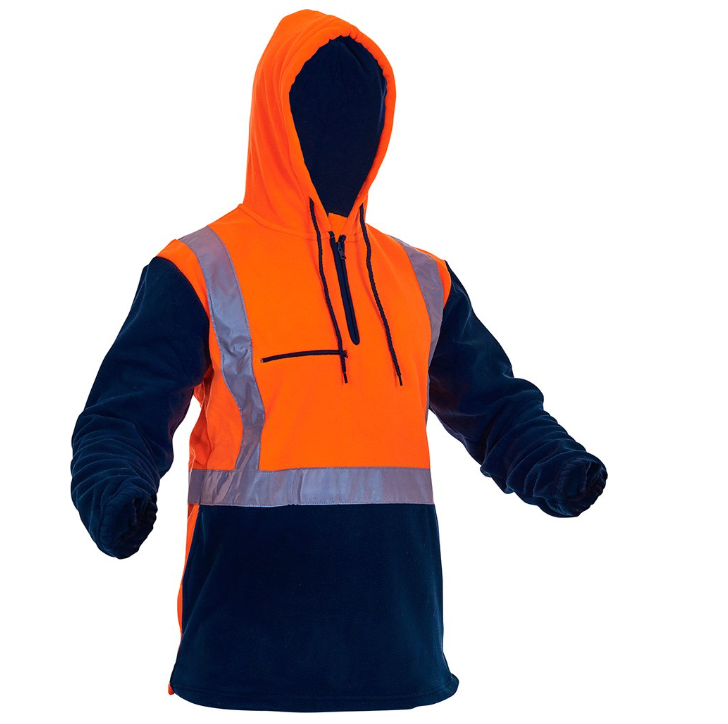 Hi-Vis D/N Polar Fleece 1/2 Zip Hoodie | PCF1017-FLOR