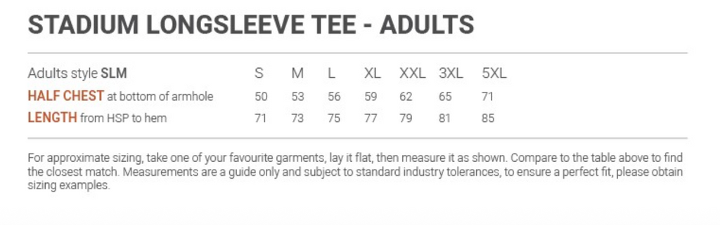 Cloke | Adults Stadium Long Sleeve Tee Style | SLM