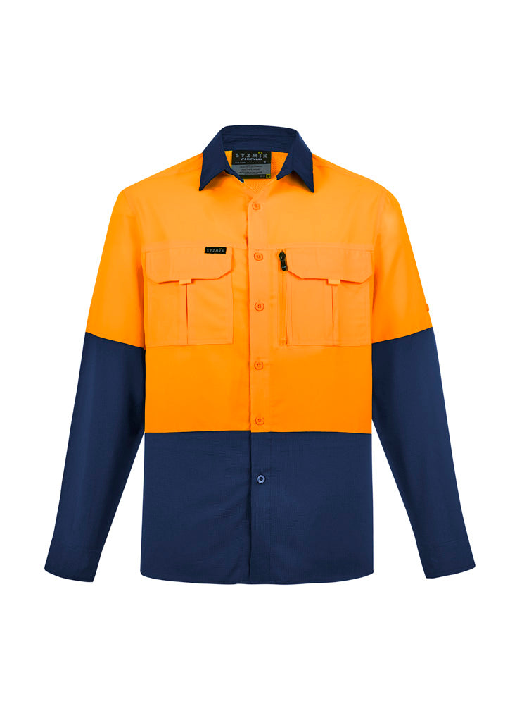 Syzmik | Mens Hi Vis Outdoor Long Sleeve Shirt | ZW468