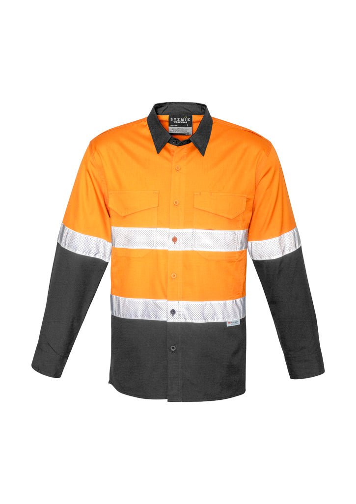 Syzmik | Mens Rugged Cooling Hi Vis Taped Long Sleeve Shirt | ZW129