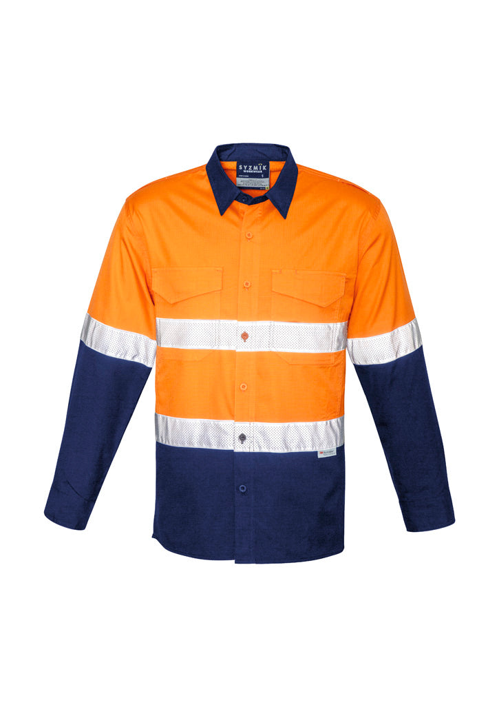 Syzmik | Mens Rugged Cooling Hi Vis Taped Long Sleeve Shirt | ZW129
