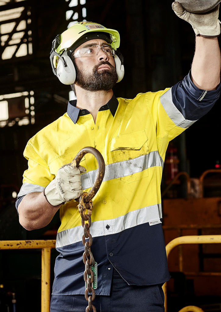 Syzmik | Mens Rugged Cooling Hi Vis Taped Long Sleeve Shirt | ZW129