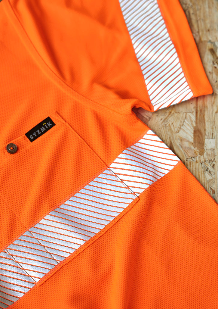 Syzmik | Unisex Hi Vis Segmented Tape Short Sleeve Polo | ZH535