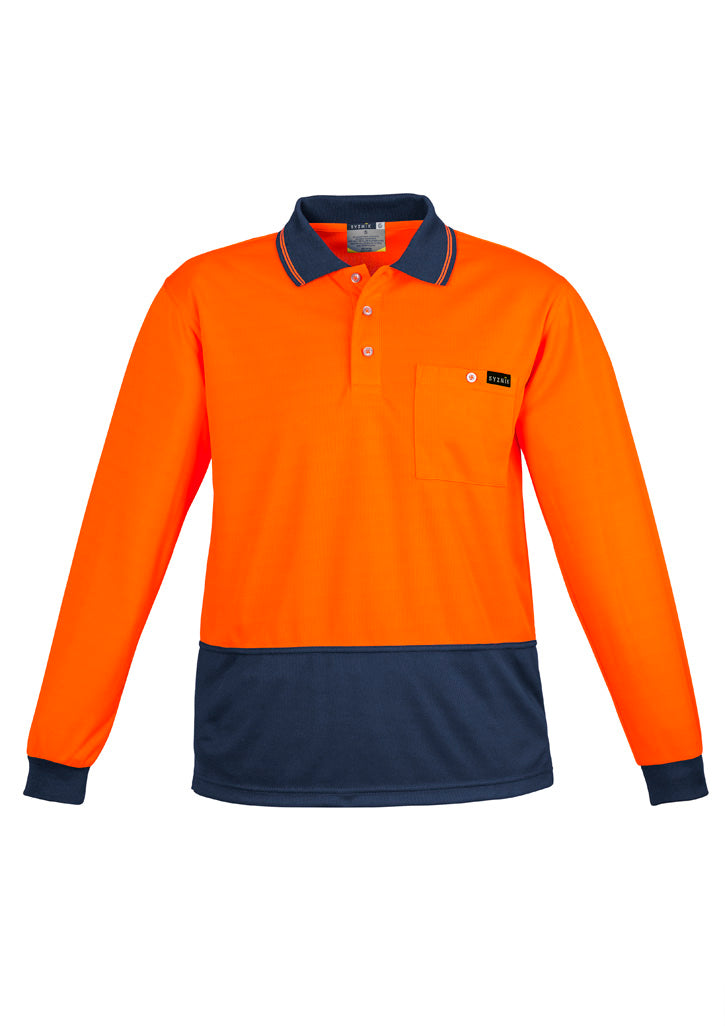 Syzmik Mens Hi Vis Comfort Back L/S Polo Orange