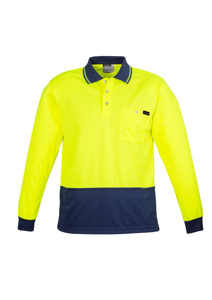 Syzmik Mens Hi Vis Comfort Back Long Sleeve Polo 