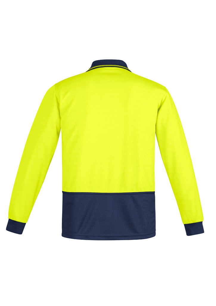 Syzmik Mens Hi Vis Comfort Back Long Sleeve Polo Y/N