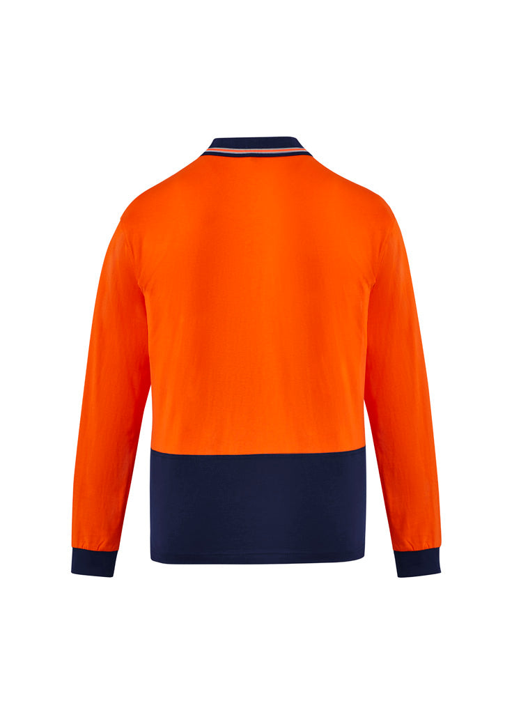 Syzmik Mens Hi Vis Cotton Long Sleeve Polo orange