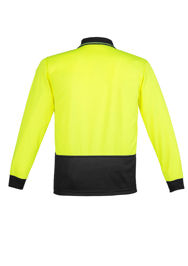 Syzmik Unisex Hi Vis Basic Long Sleeve Polo Yellow/Black