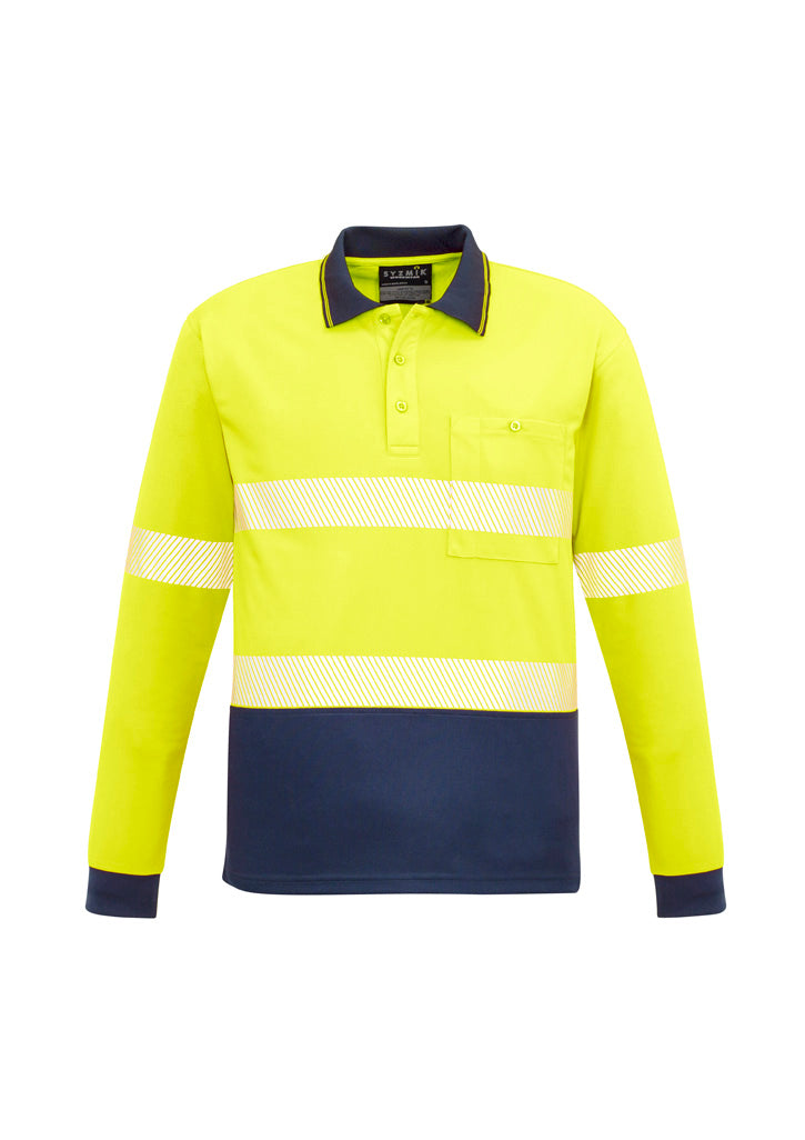 Syzmik Unisex Hi Vis Segmented Tape Long Sleeve Polo Yellow