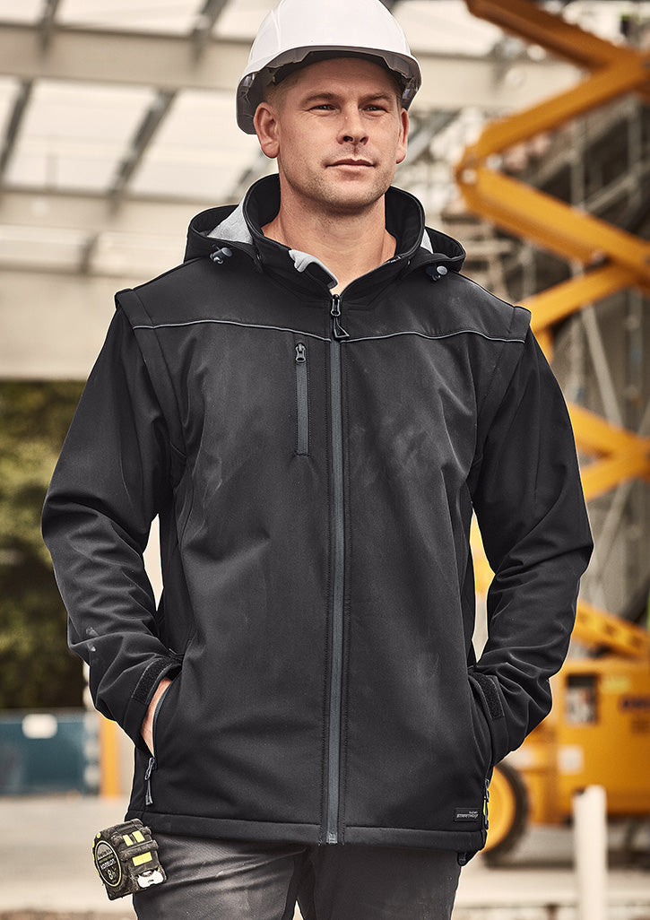 Syzmik Workwear Black Unisex Streetworx 2 In 1 Stretch Softshell Jacket  