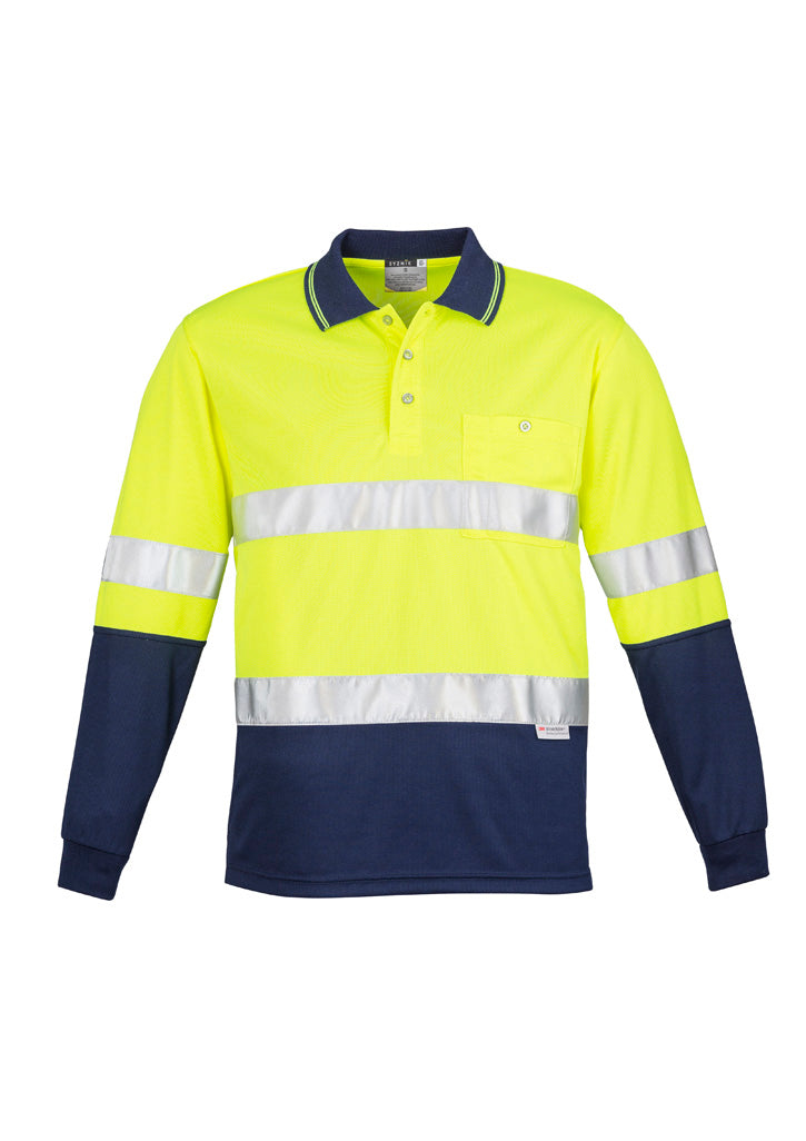 Syzmik Workwear Mens Hi Vis Spliced Long Sleeve Polo - Hoop Taped front 