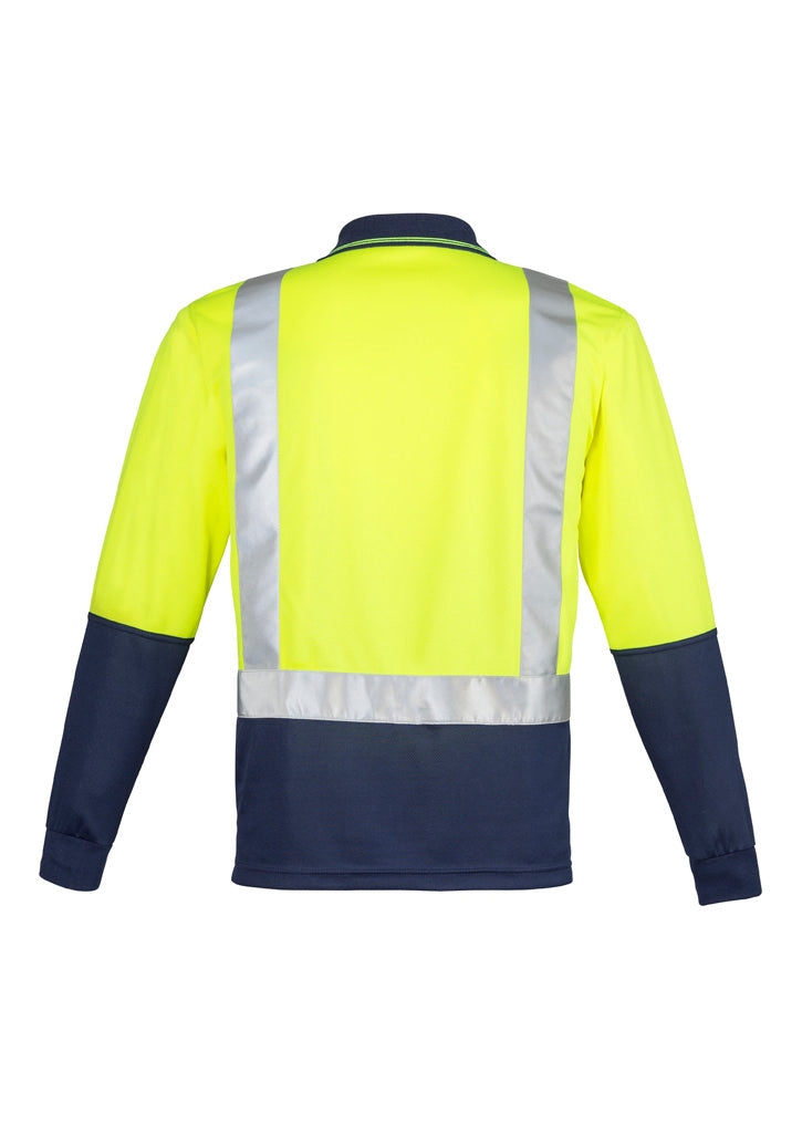 Syzmik Workwear Mens Hi Vis Spliced Long Sleeve Polo - Shoulder Taped