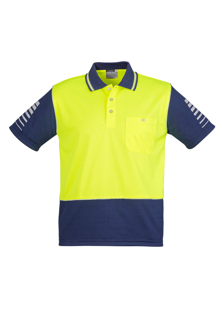 Syzmik Workwear Mens Hi Vis Zone Short Sleeve Polo yellow