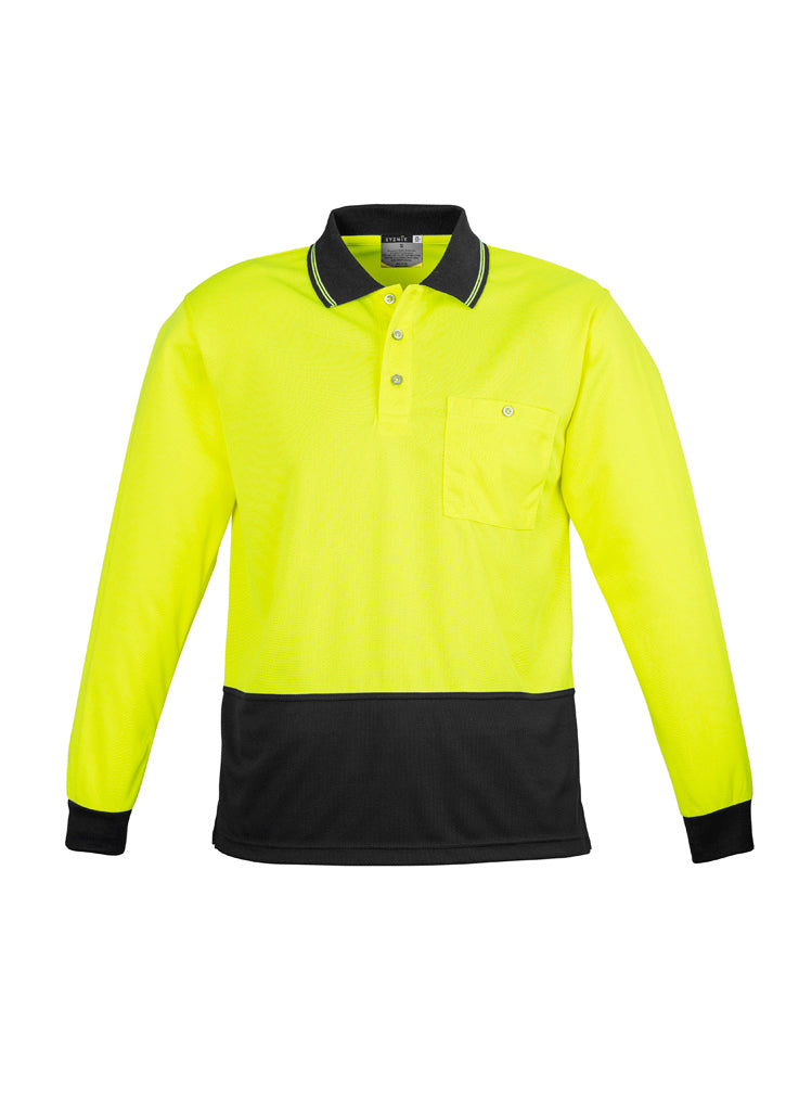 Syzmik Workwear Unisex Hi Vis Basic Long Sleeve Polo Yellow/Black