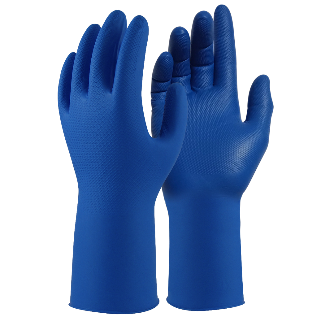 Blue Armour Heavy Duty Disposable Nitrile Grip Glove - 30cm DGBAG | Box of 50