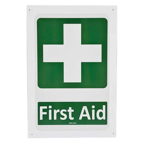 First aid sign on PVC plastic 240 x 340mm
