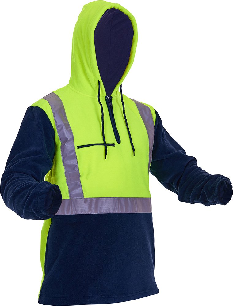 Hi-Vis D/N Polar Fleece 1/2 Zip Hoodie | PCF1017-FLOR