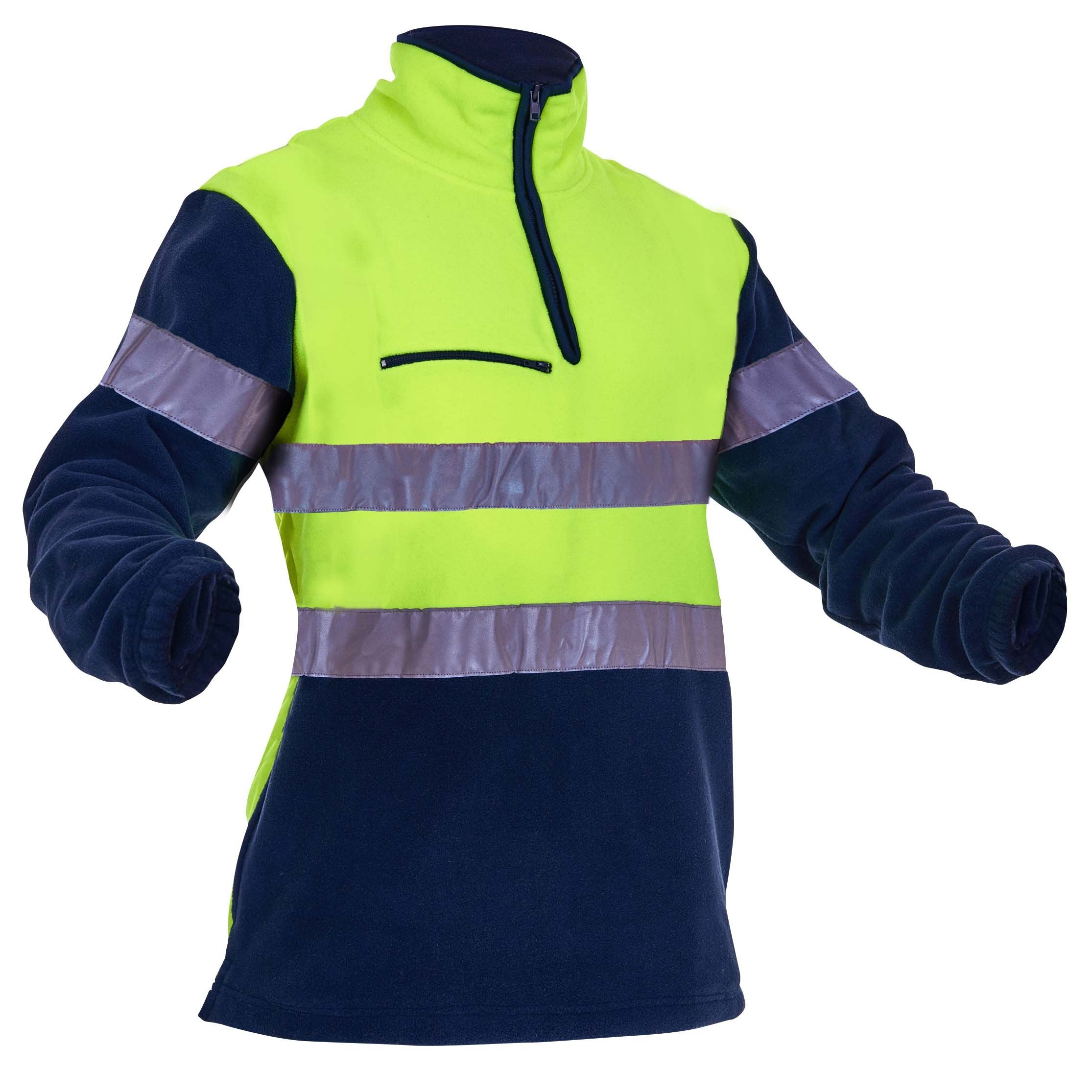 Hi-Vis D/N Hoop Tape Polar Fleece 1/2 Zip Tunic | PCF1013