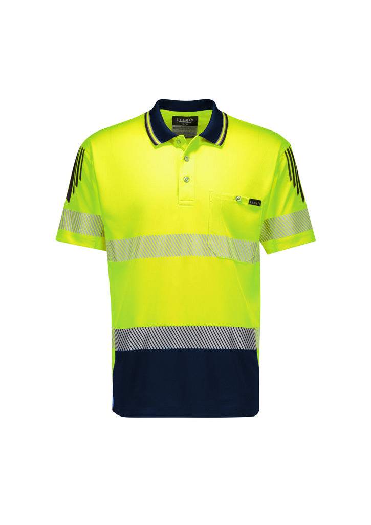 Syzmik | Mens Hi Vis Flux Segmented Tape Short Sleeve Polo | ZH555