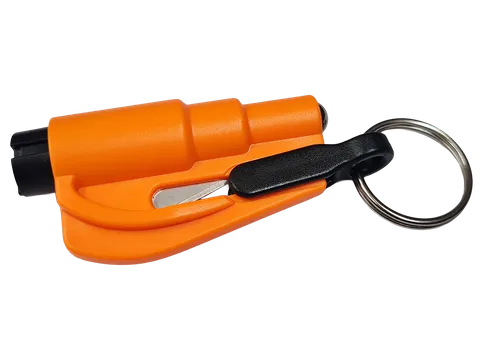 Res-Q-Key Escape Tool Spring Loaded Window Breaking Punch and Belt Cutting Device