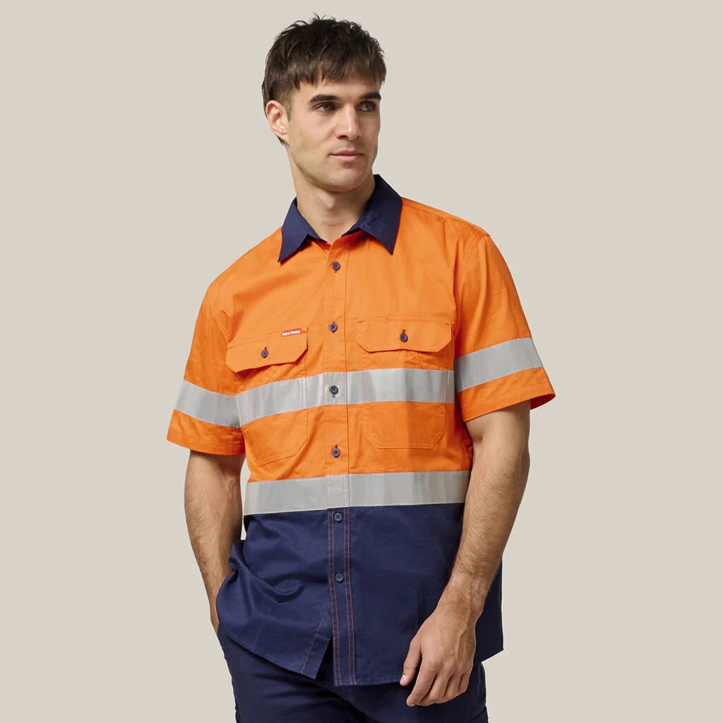 Hard Yakka | Koolgear Hi Vis Two Tone Ventilated S/S Shirt with Tape | YO7735