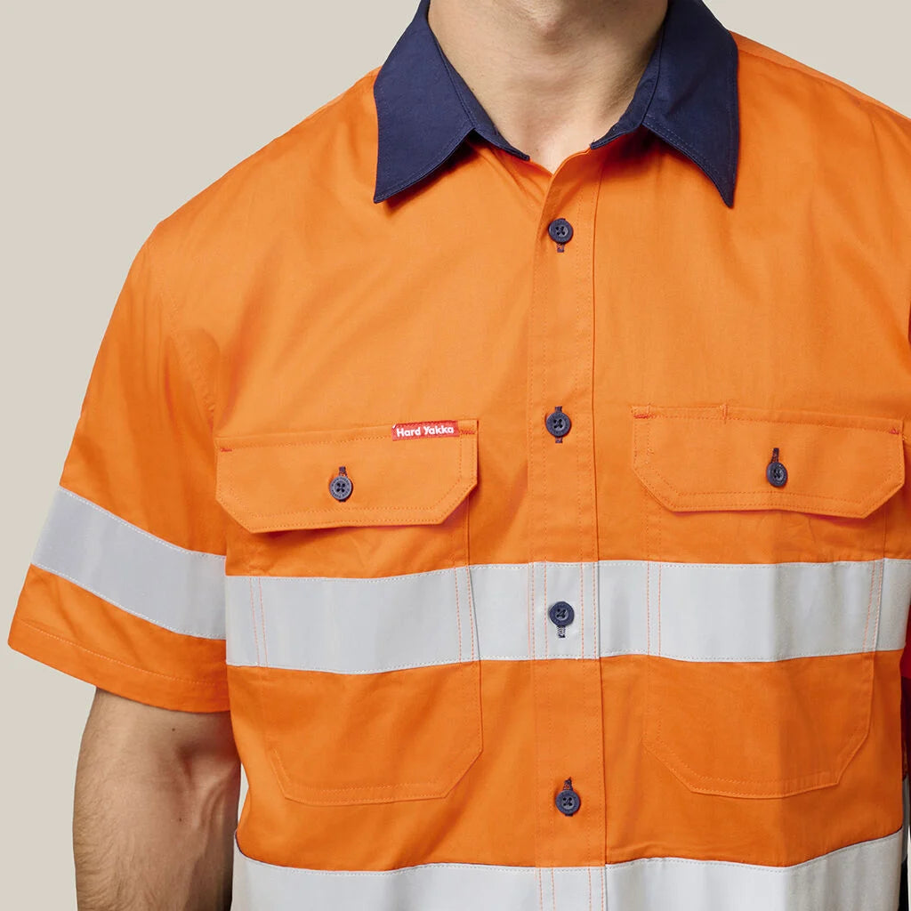 Hard Yakka | Koolgear Hi Vis Two Tone Ventilated S/S Shirt with Tape | YO7735
