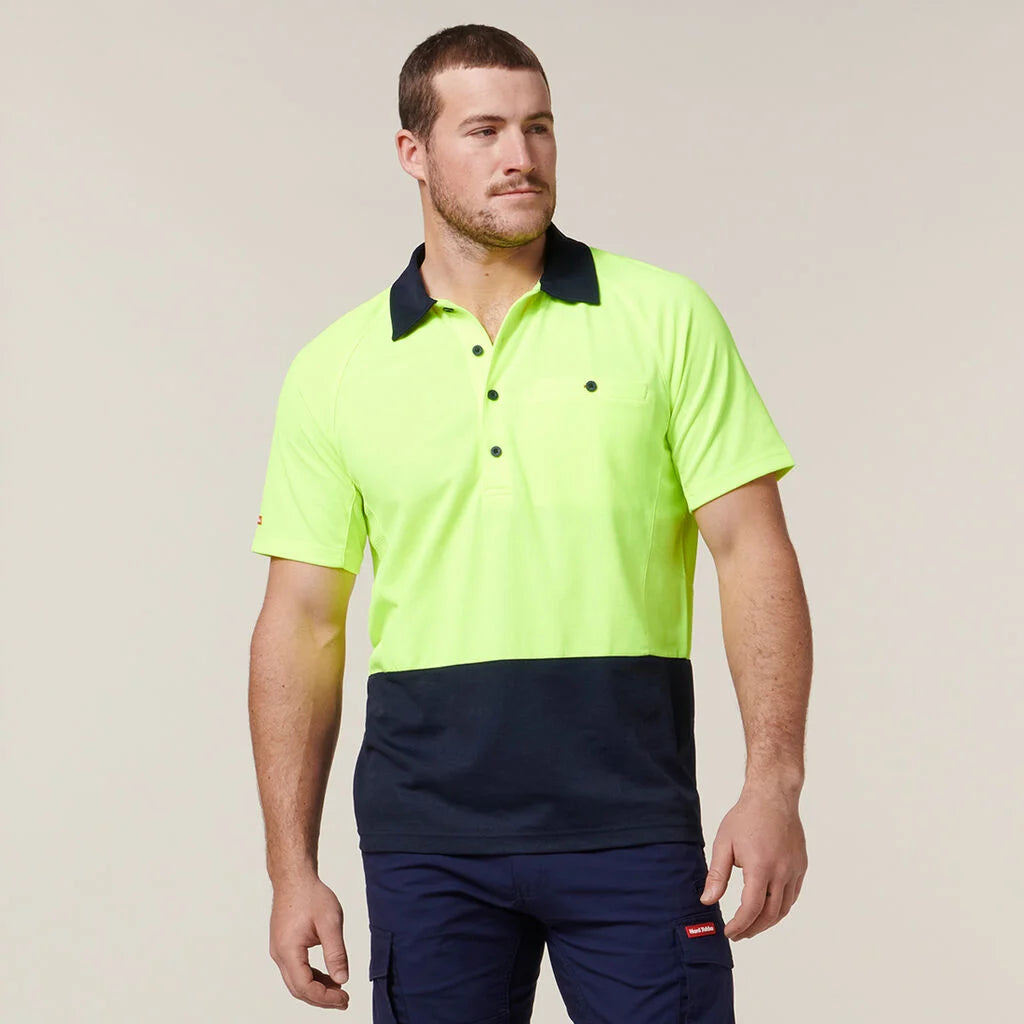 Hard Yakka | Core Hi Vis Short Sleeve Spliced Vented Polo Y11396
