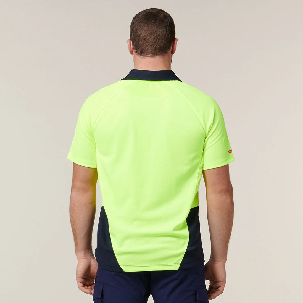 Hard Yakka | Core Hi Vis Short Sleeve Spliced Vented Polo Y11396