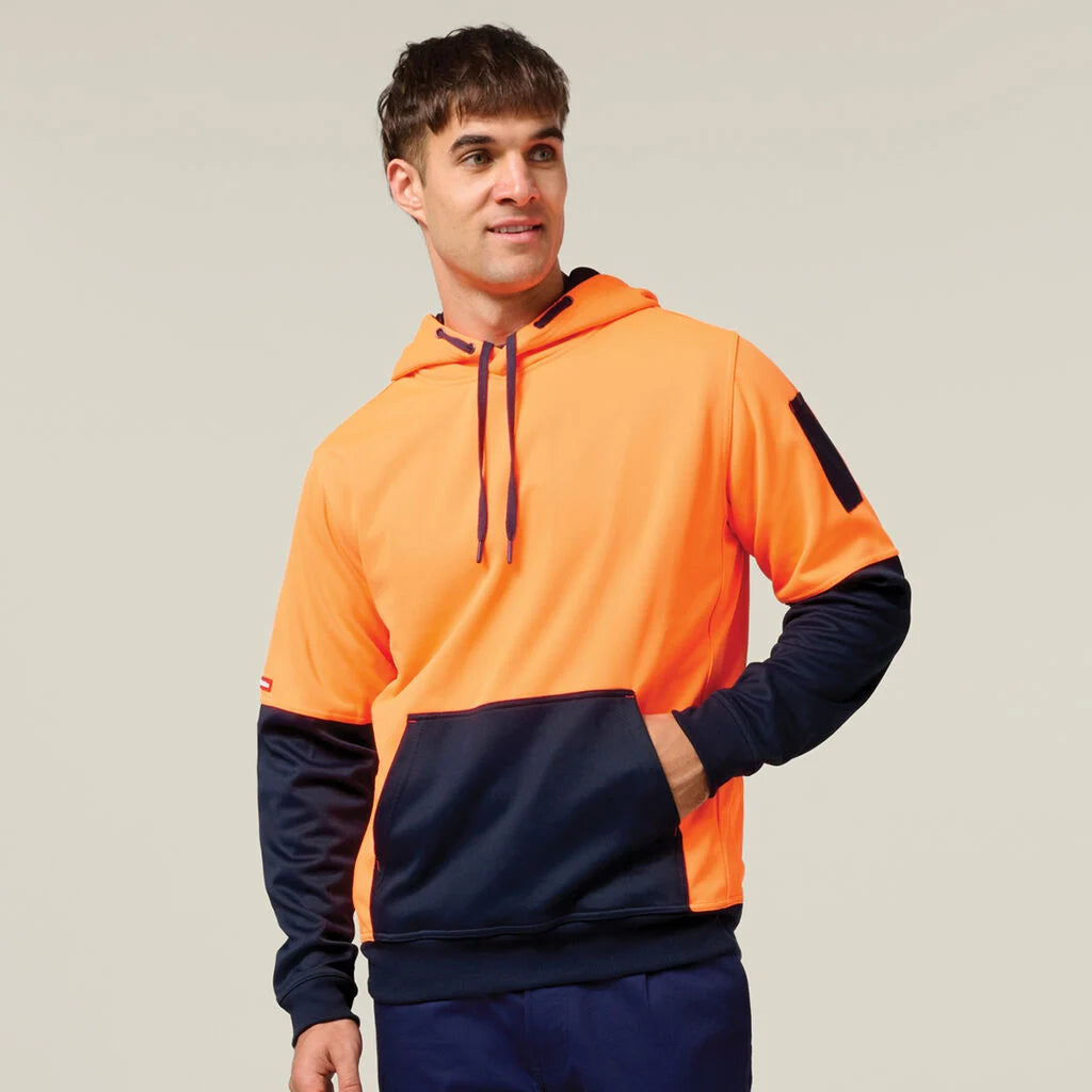 Hard Yakka | Foundations Hi Vis Two Tone Brushed Fleece Hoodie