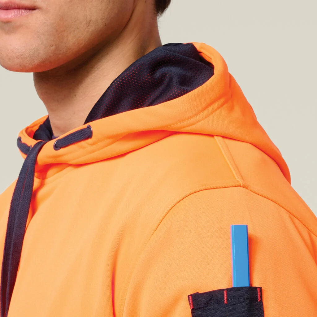 Hard Yakka | Foundations Hi Vis Two Tone Brushed Fleece Hoodie