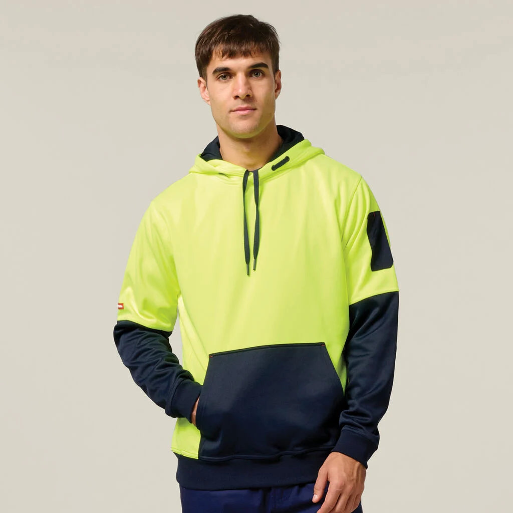 Hard Yakka | Foundations Hi Vis Two Tone Brushed Fleece Hoodie